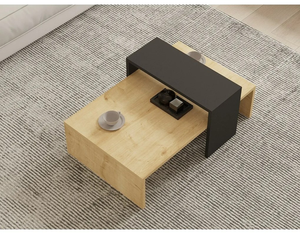 Konferenčný stolík Glow Anthracite a Sapphire Oak