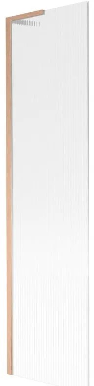 Mexen Next L, 1-krídlová vaňová zástena 50 x 150 cm, 6mm sklo s rebrovým vzorom, medený profil, 895-050-000-03-09-65