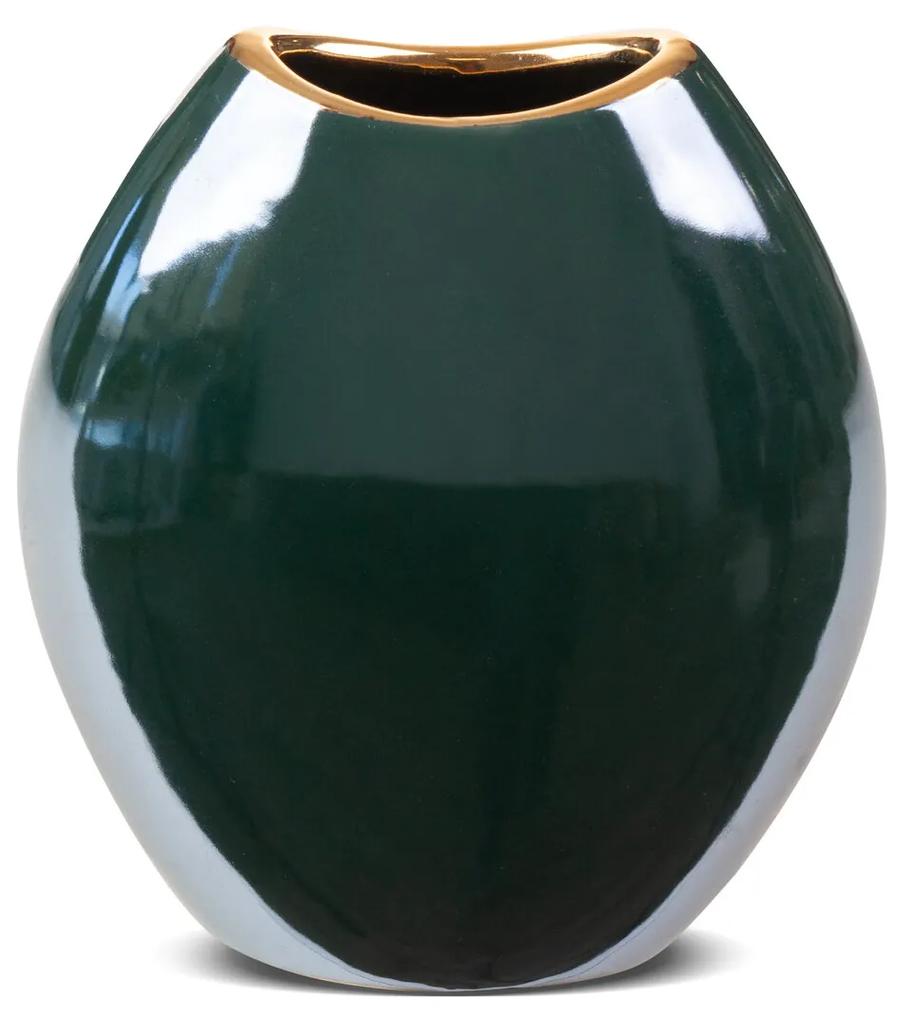 Dekoratívna váza AMORA 14 x 7 x 16 cm zelená