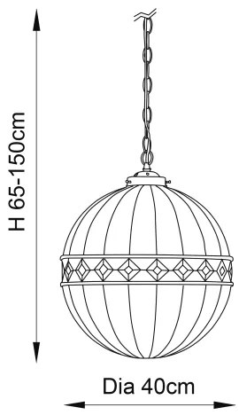 Endon 67045 - Luster na reťazi Tiffany FARGO 1xE27/60W/230V priemer 40 cm
