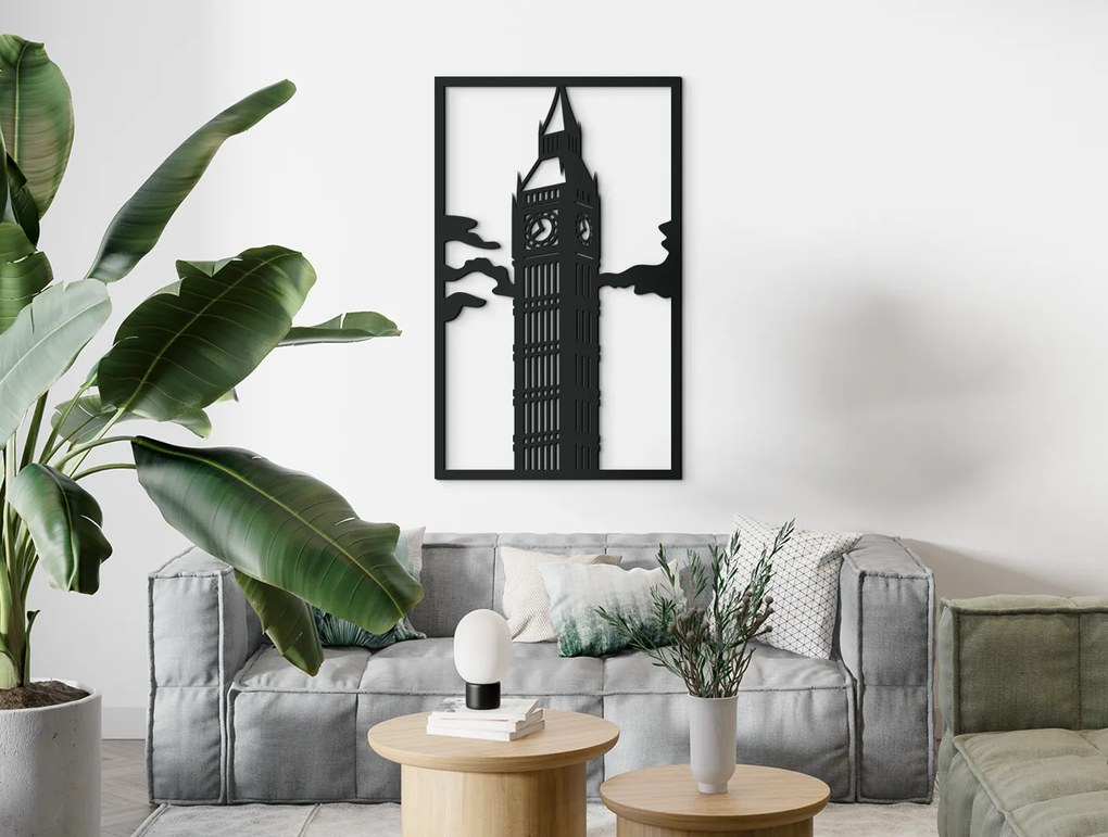 drevko Obraz Big Ben Rozmer obrazu: 65 x 39,5 cm, Farba dekorácie: Čierna