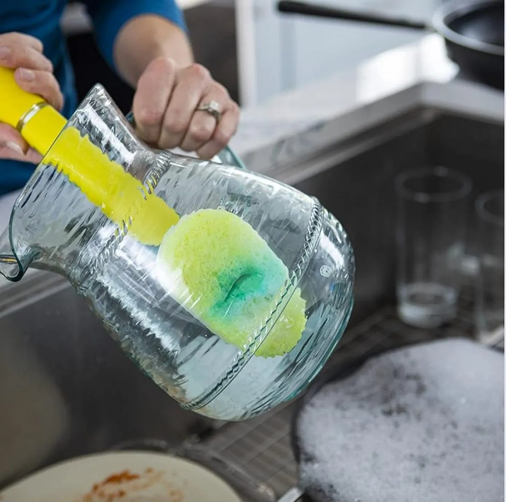 Houbička na nádobí s rukojetí a dávkovačem jaru SCRUB DISH DADDY