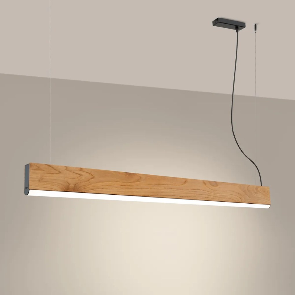 Závesné LED svietidlo Lykke 120, 1x LED 29w, 4000k, drevo