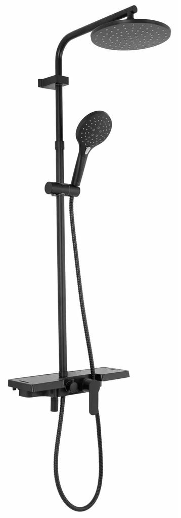 REA - Santos sprchový set s batériou 150mm,  čierna, REA-P8803