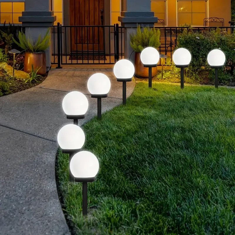 BERGE SADA 4 solárnych záhradných lámp, LED, BIELA, 10 cm, vodotesná, IP44