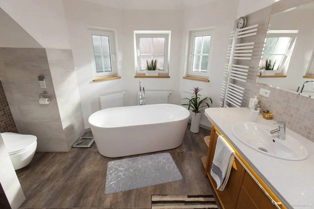 Kúpeľňová predložka Rabbit shine - grey, 60x100, šedá, kúpeľňa, BO-MA