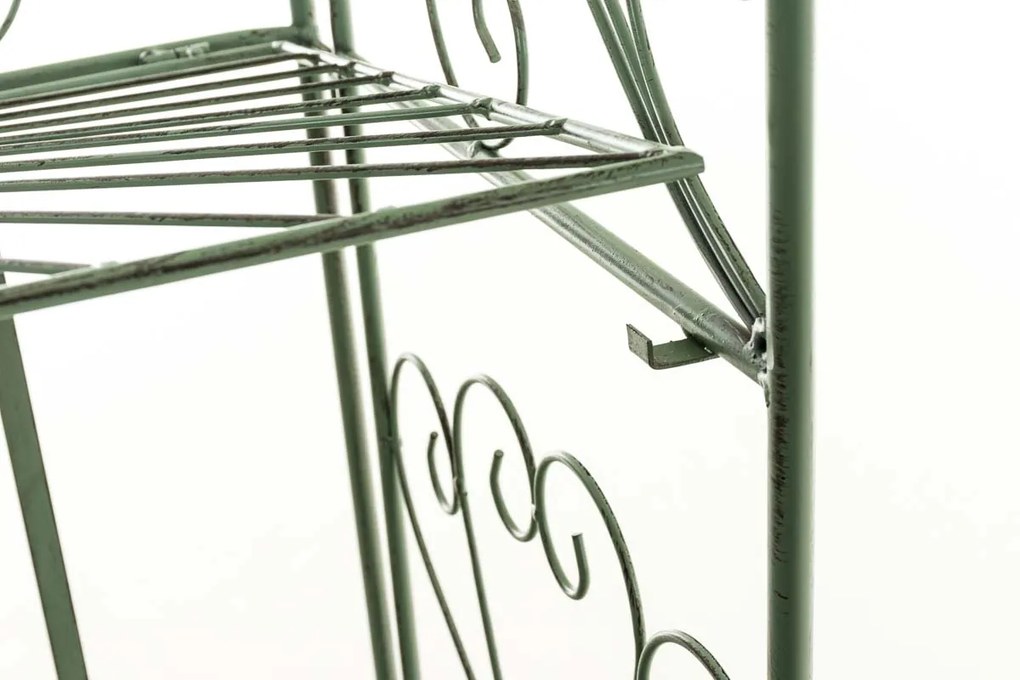 Kovová polica regál Maia - Zelená antik