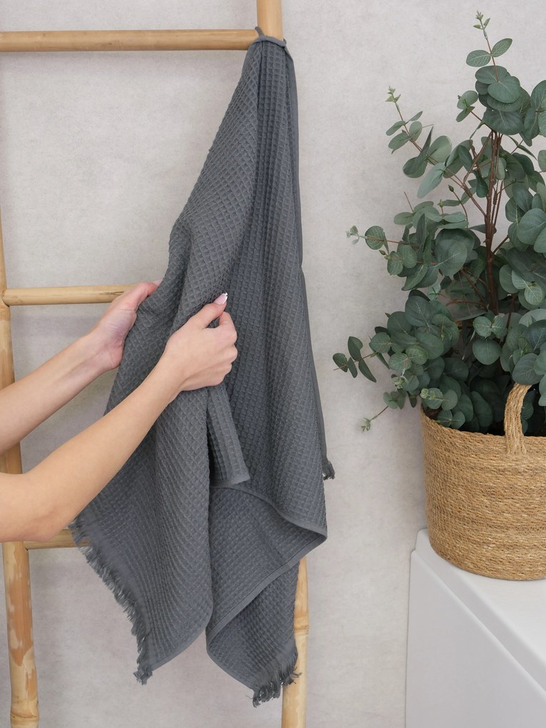 Vaflová osuška 70 × 140 cm ‒ Florencia tmavo sivá