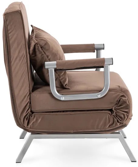 Kreslo pohovka rozkladacia PRATO hnedá - vintino.sk