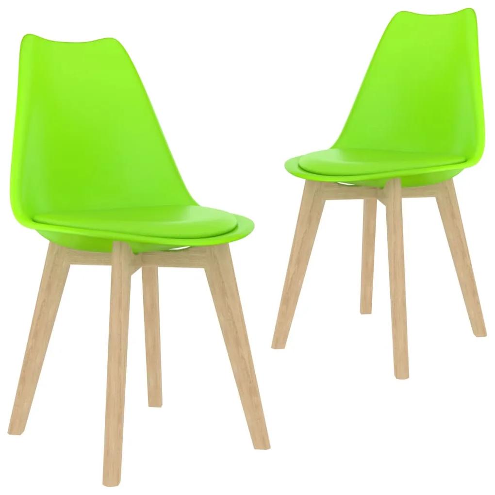 vidaXL Jedálenské stoličky 2 ks, zelené, plast