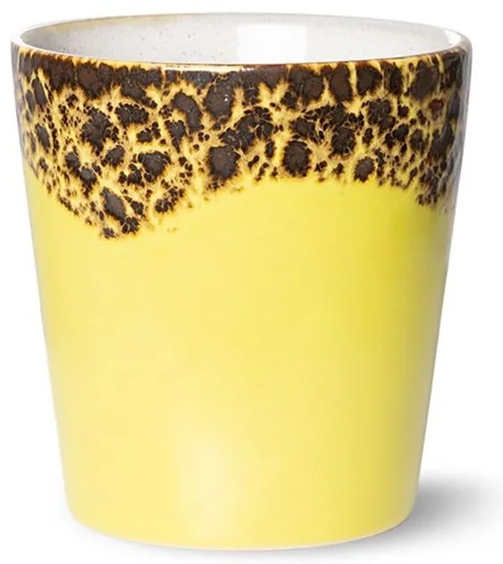 Žlto-hnedý retro hrnček na kávu Coffee 70s Solar - Ø7,5*8cm / 180ml