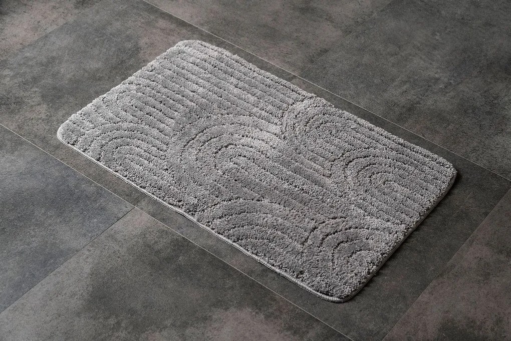 Aqualine Aqualine, RIST kúpeľňová predložka, 50x80cm, 100% polyester, protišmyk, šedá, NI8593