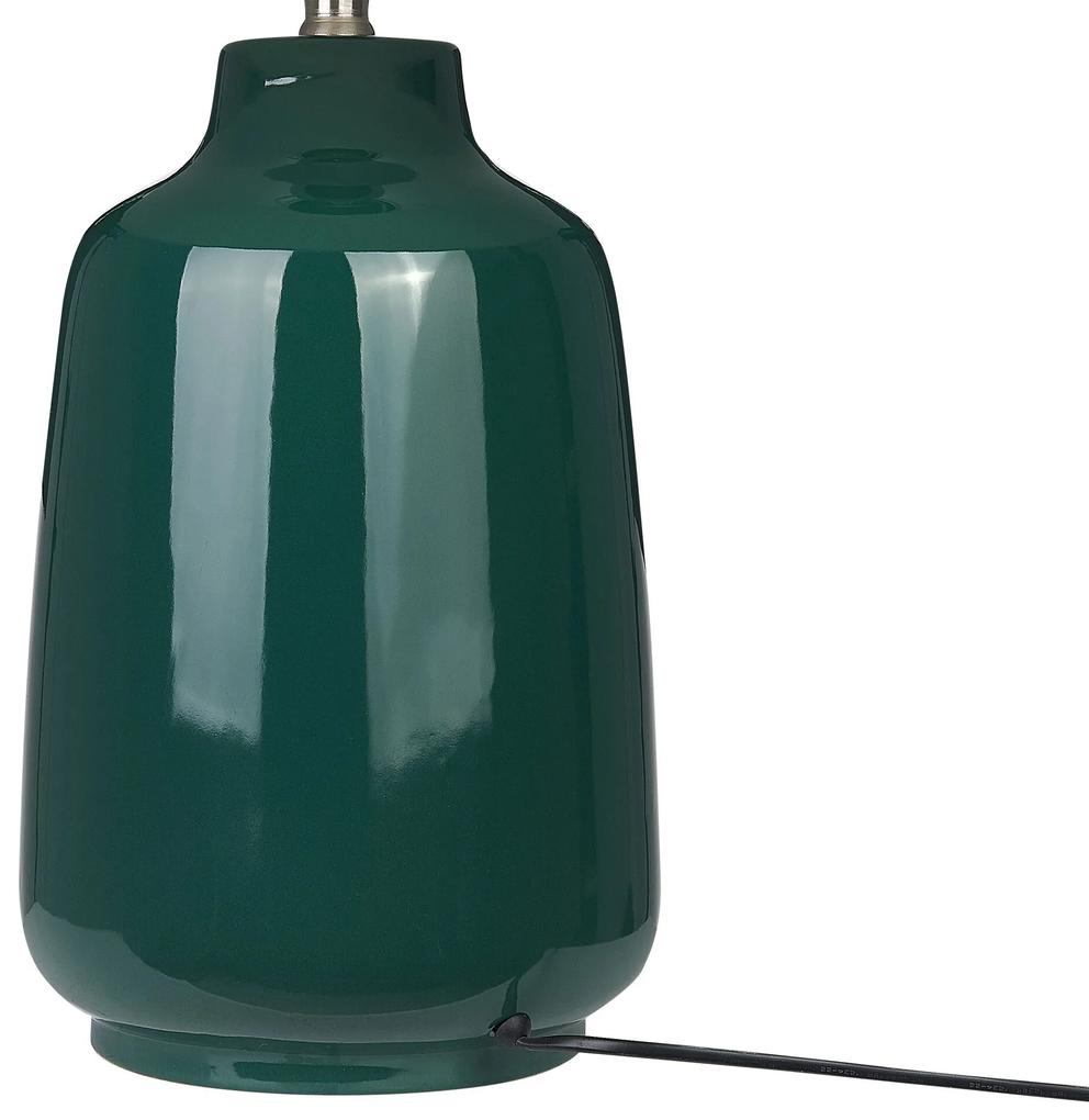 Keramická stolná lampa zelená CARETA Beliani