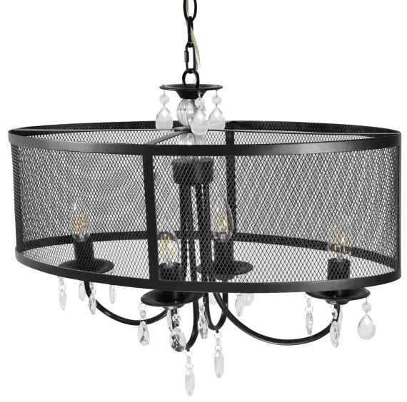 Luster na reťazi BRESSO 4xE14/12W/230V čierna