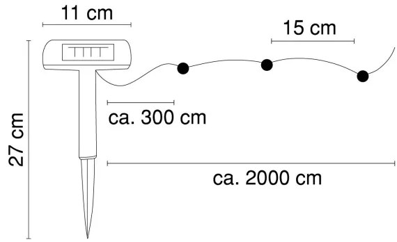 Globo 33700-120 - LED Solárna reťaz 20 m 120xLED/2,4V IP44
