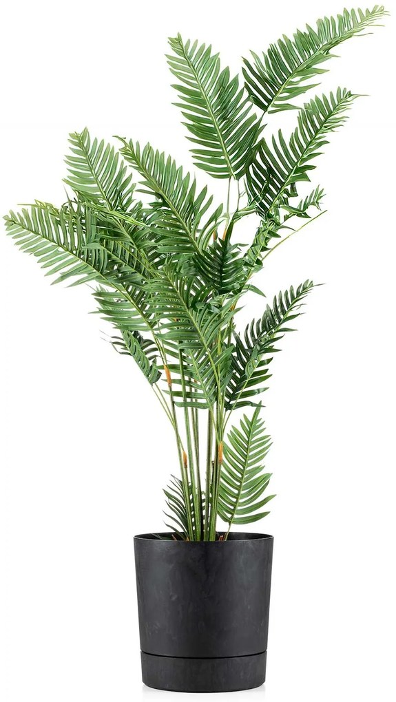 PLASTOVÝ KVETINÁČ AZALEA 35X37 CM IMITÁCIA BETÓNU ČIERNA