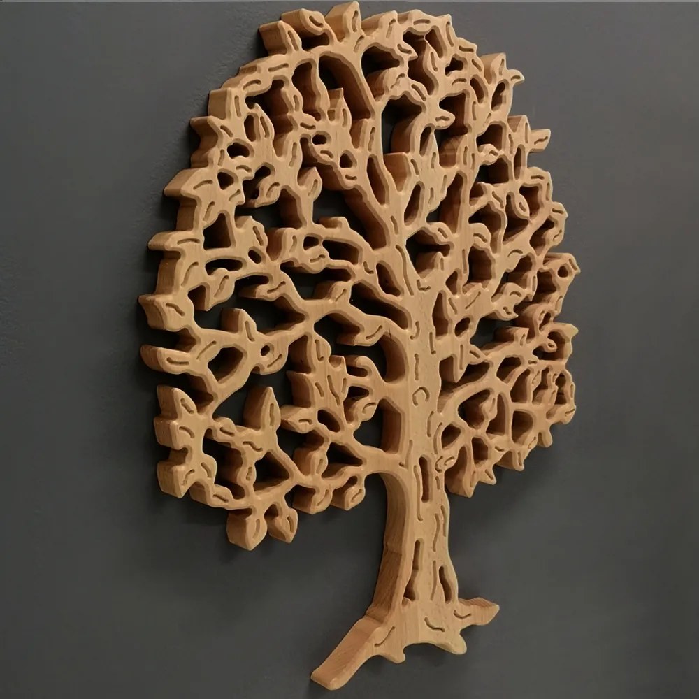 AMADEA Drevený strom, masívne drevo, 53x43x2, 5 cm