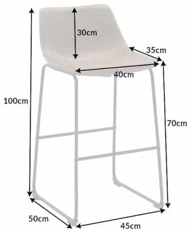 Barová stolička Django 100cm taupe hnedá