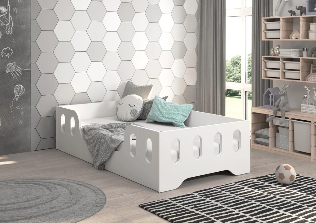 Detská Montessori posteľ LAKI 160x80 cm - biela