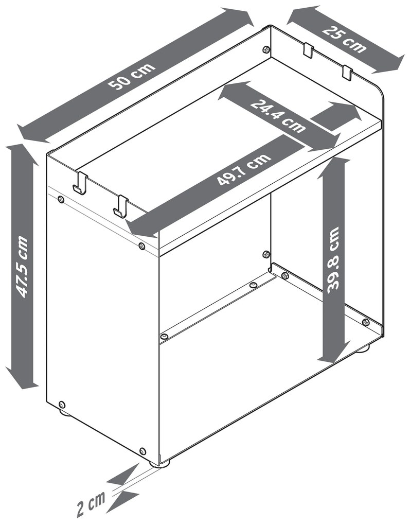 Široký regál na krbové drevo s odkladacou plochou