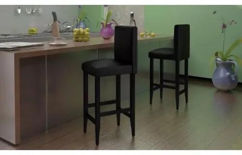 vidaXL Barové stoličky 6 ks, čierne, umelá koža-