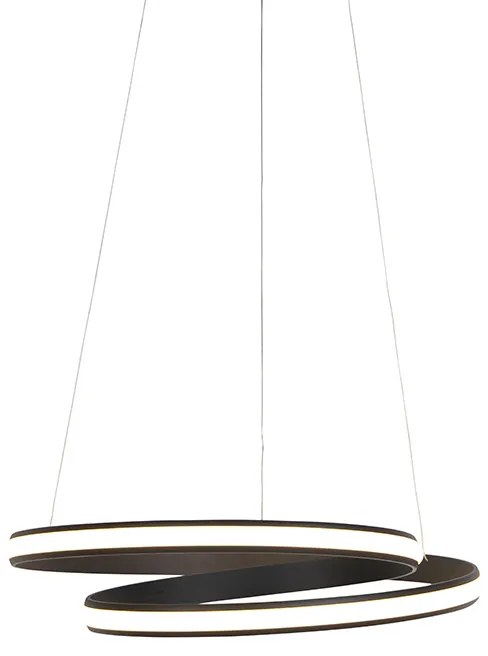 Dizajnové závesné svietidlo čierne 55 cm vrátane LED - Rowan