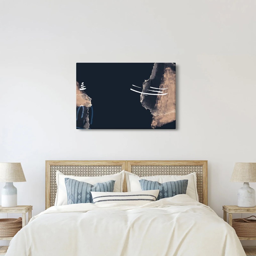 Obraz - Tmavomodrá abstrakcia (90x60 cm)