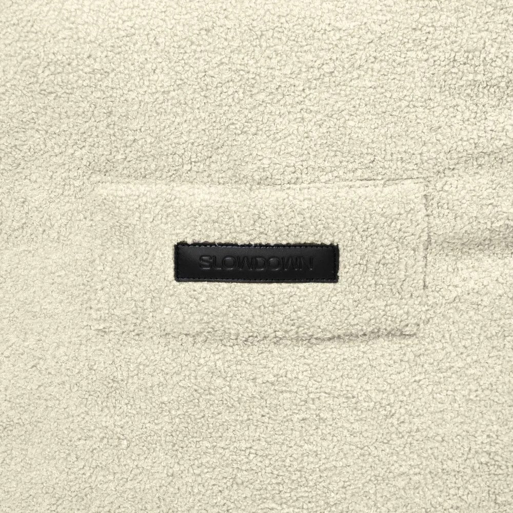 Krémový sedací vak z textílie buklé Snug Long 140 – SLOWDOWN