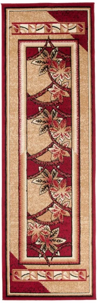 Kusový koberec PP Foglio červený atyp, Velikosti 80x300cm