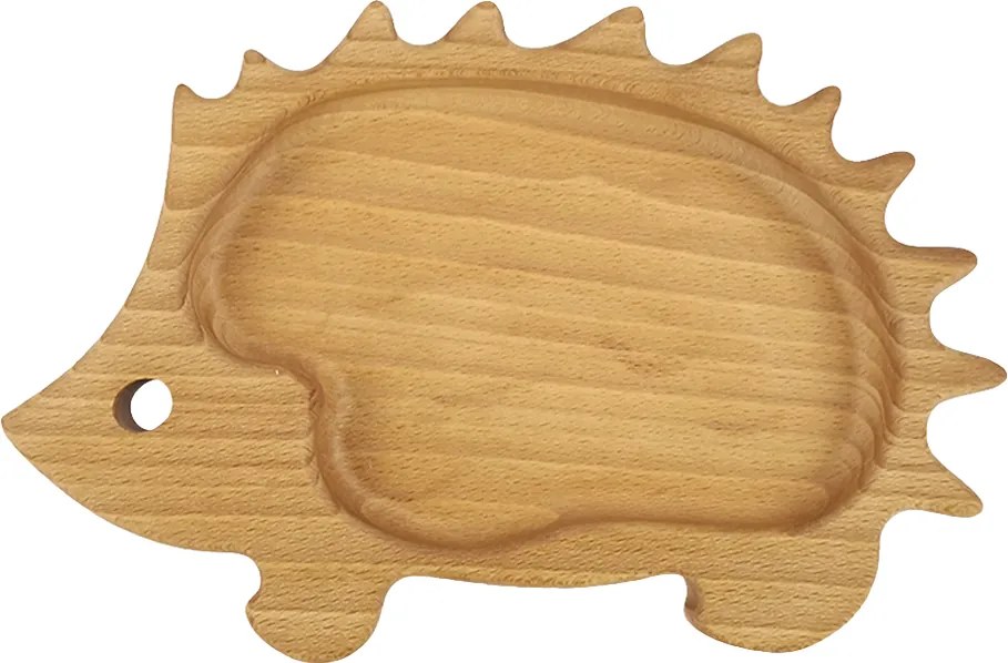 AMADEA Drevená miska ježko, masívne drevo, veľkosť 21 cm, český výrobok