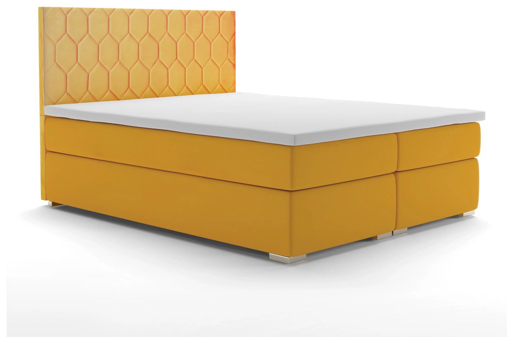 Manželská posteľ Boxspring 180 cm Piranno (žltá) (s úložným priestorom). Vlastná spoľahlivá doprava až k Vám domov. 1020343