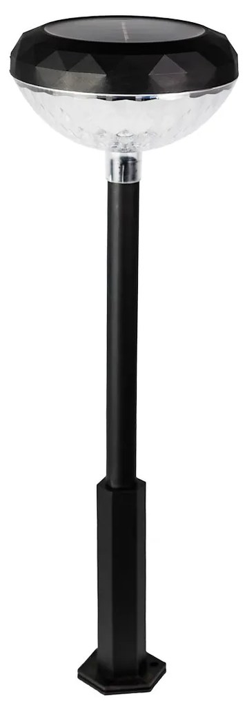 Exteriérové solárne svietidlo Tom, 1x transparentné/čierne plastové tienidlo, RGB, sada 2ks
