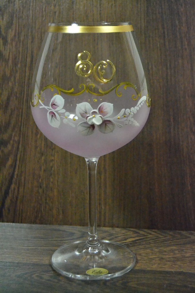 Výročný pohár na 80. narodeniny VÍNO - ružový 650 ml