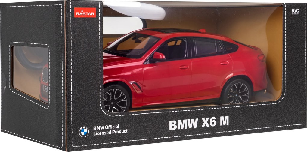 BMW X6 M červený RASTAR model 1:14 Auto na diaľkové ovládanie + 2,4 GHz diaľkové ovládanie