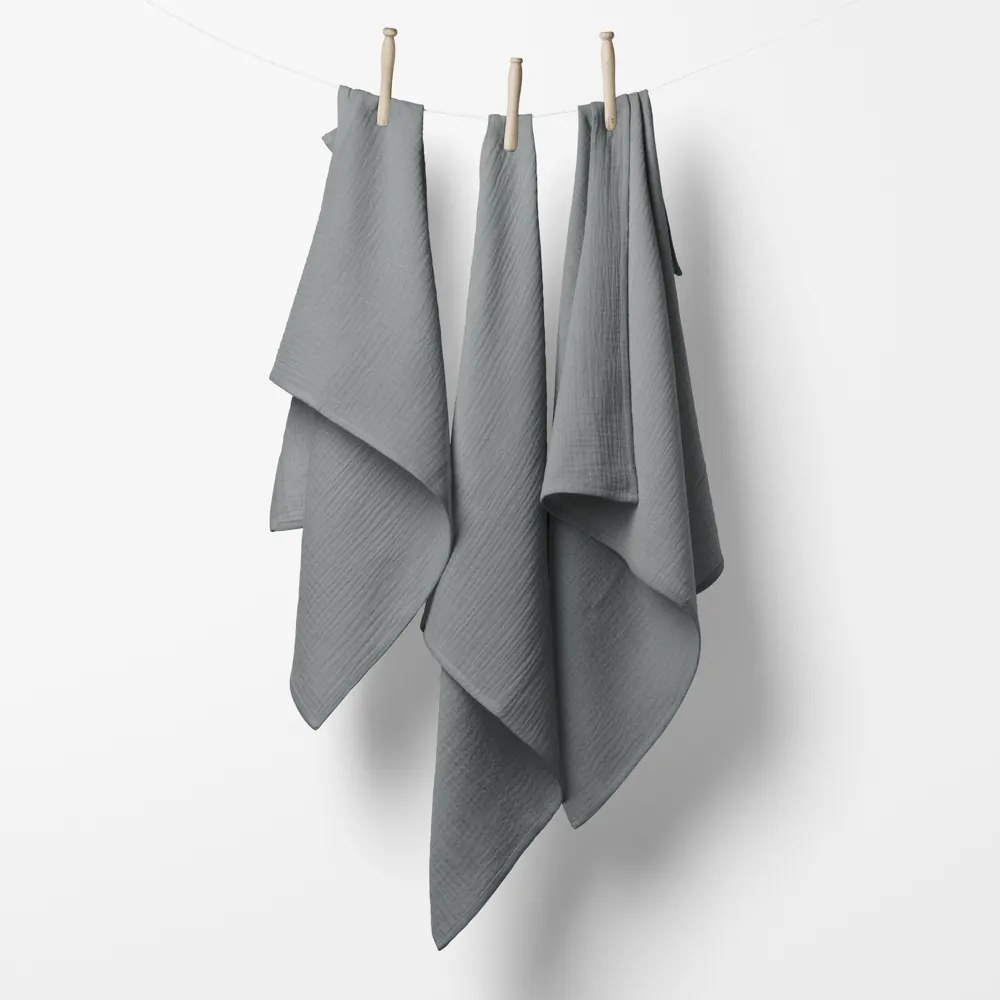 Biante Mušelínová plienka/dečka Nature MSN-062 Sivá - ZVÝHODNENÁ SADA 3 KS 100x100 cm - Sada 3 ks