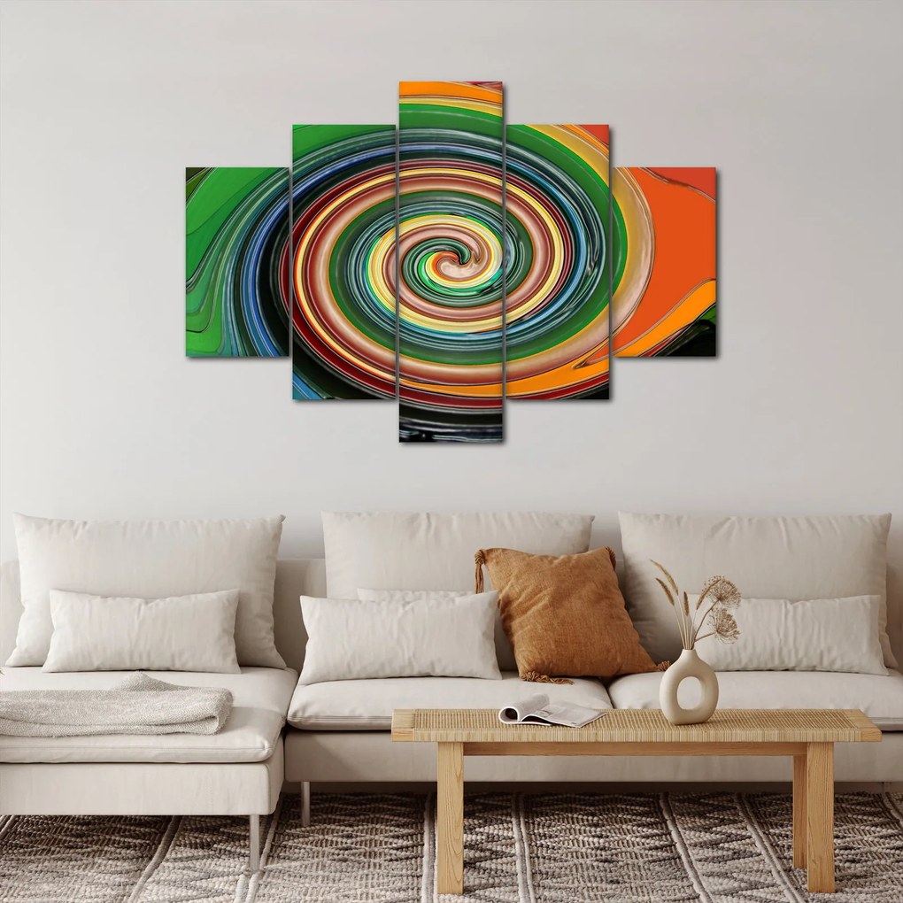 Abstraktný obraz - farebná špirála (150x105 cm)