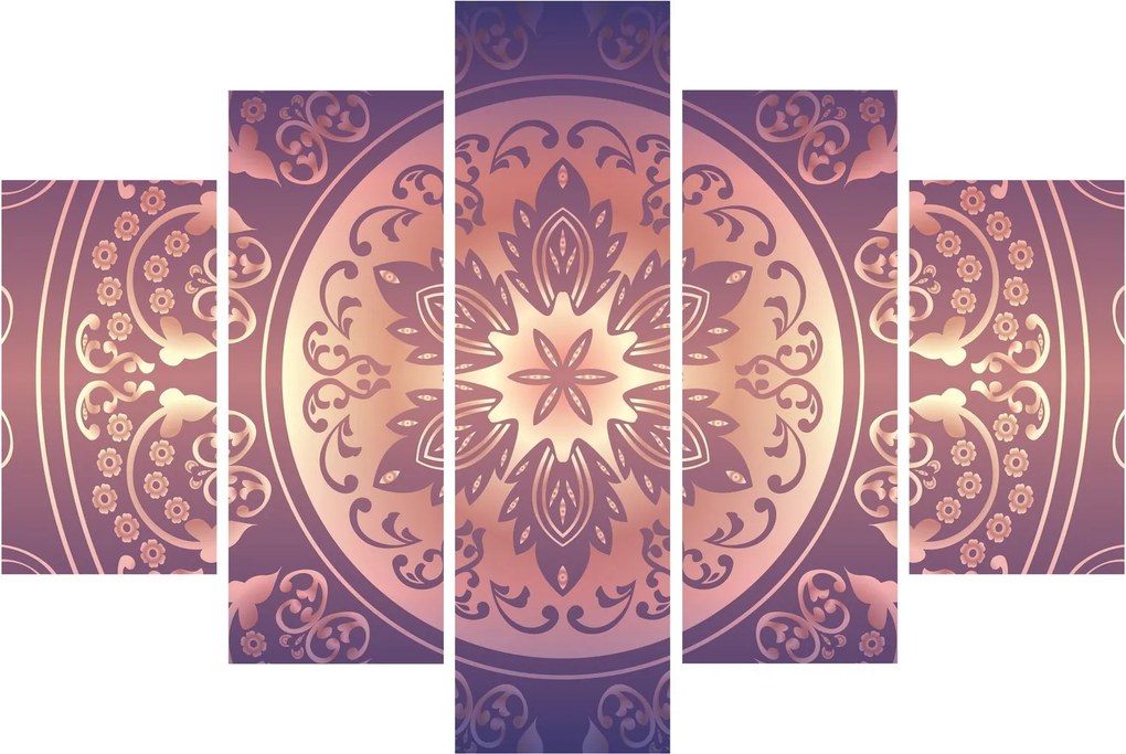 Obraz - Mandala na fialovom gradiente (150x105 cm)