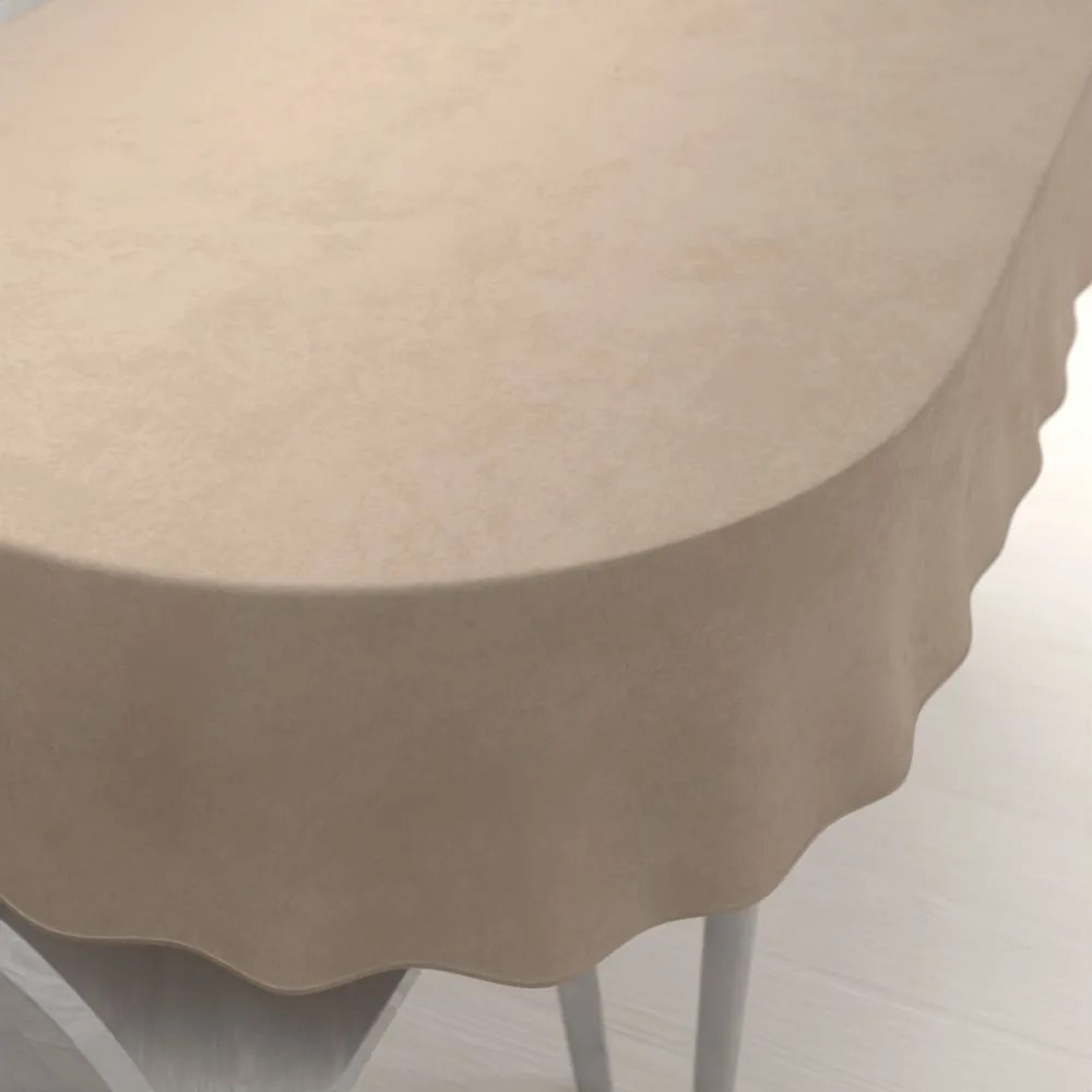 Biante Zamatový oválny obrus Velvet Prémium SVP-042 Béžovohnedý 120x140 cm