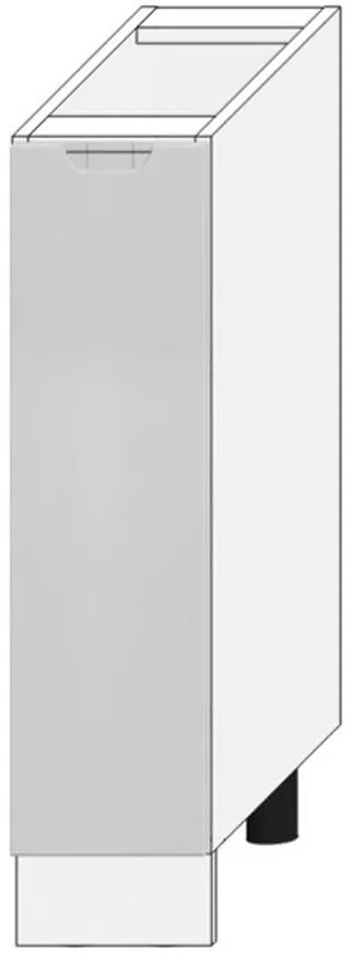 Kuchynská skrinka Zoya D20 Cargo + košík  Svetlo šedá mat/biely