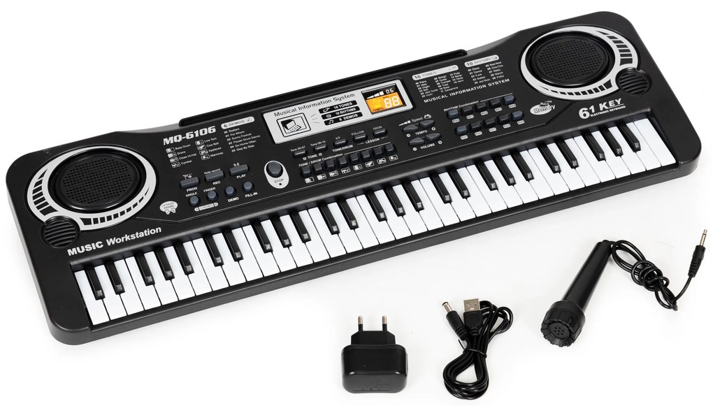 MULTISTORE Klávesové piano pre deti s mikrofónom + napájací zdroj
