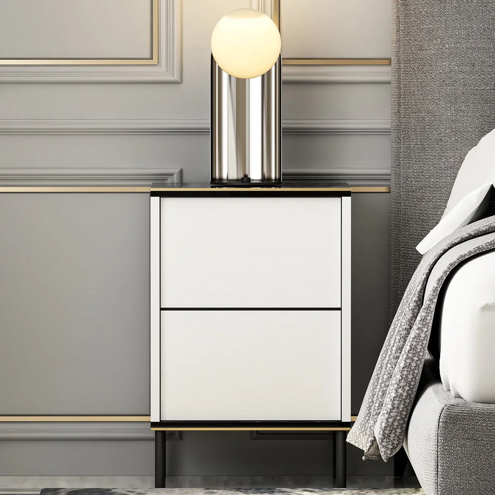 Nočný stolík Imaj White Marble