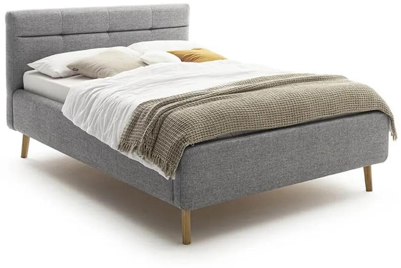 Dvojlôžková posteľ anika s úložným priestorom 180 x 200 cm sivá MUZZA