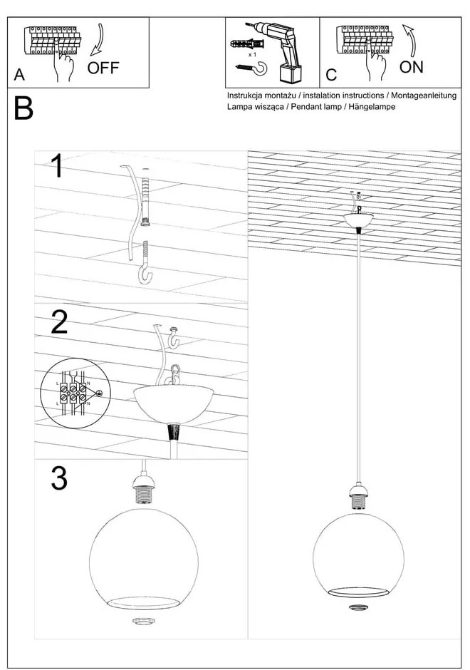Žlté stropné svietidlo Sollux Bilbao