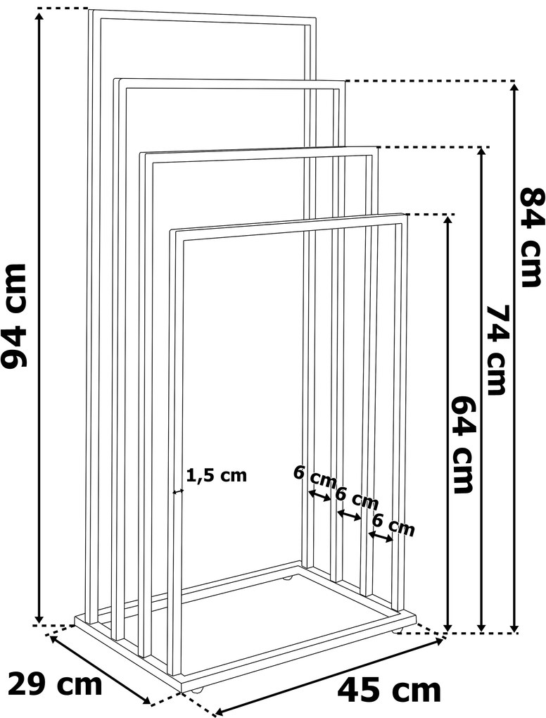 Dekorstudio Vešiak na uteráky 4-ramenný - chrómový