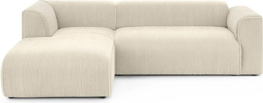 Béžová menčestrová rohová pohovka (ľavý roh/s leňoškou) Merid – Ropez