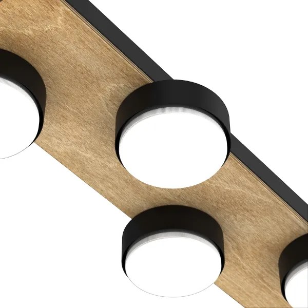 Stropné svietidlo SEMA 4xGX53/15W/230V čierna/hnedá/dub