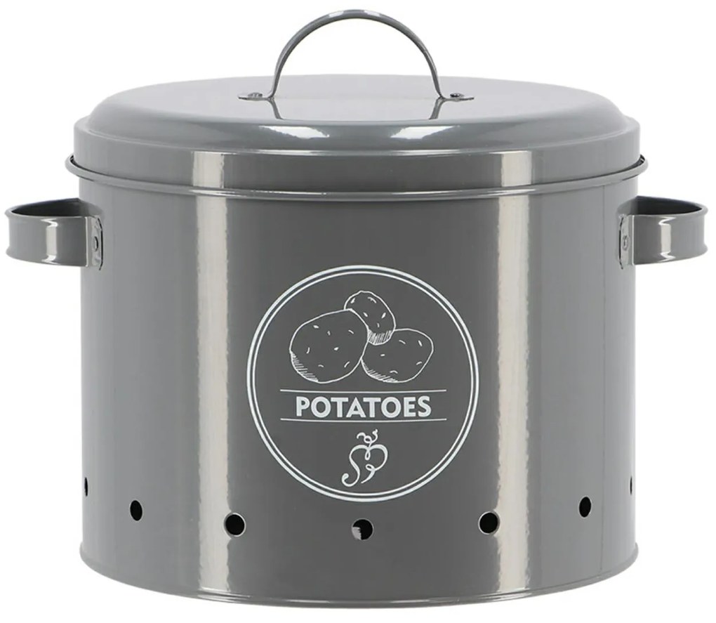 Kovová nádoba na zemiaky Vintage Grey, 21x28 cm