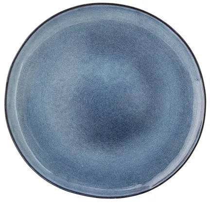 Modrý servírovací tanier s glazúrou