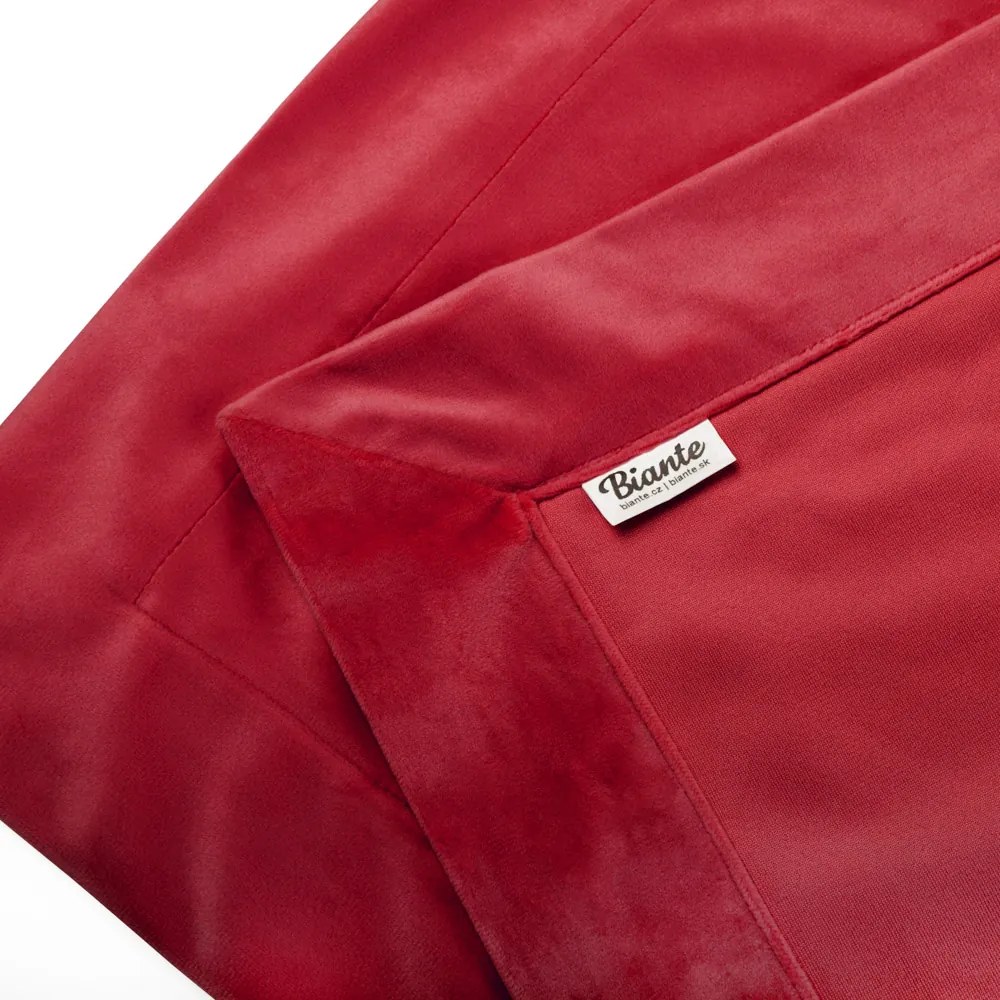 Biante Zamatový prehoz na posteľ Velvet Prémium SVP-038 Sýto červený 200x220 cm