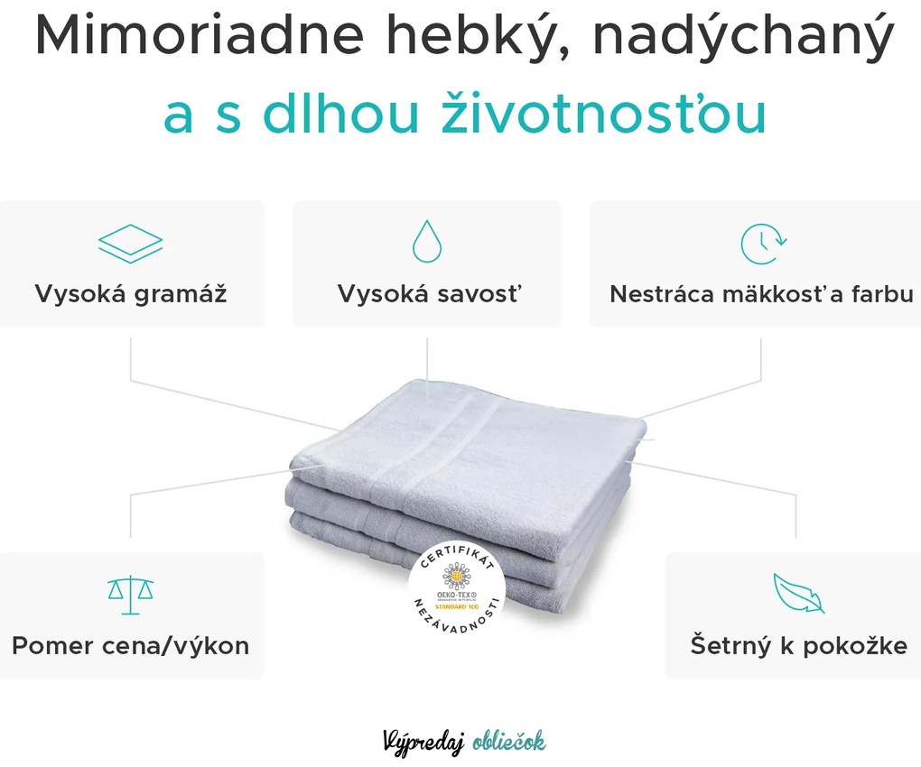 Hotelová osuška Deluxe 100x200 cm biela 100% bavlna